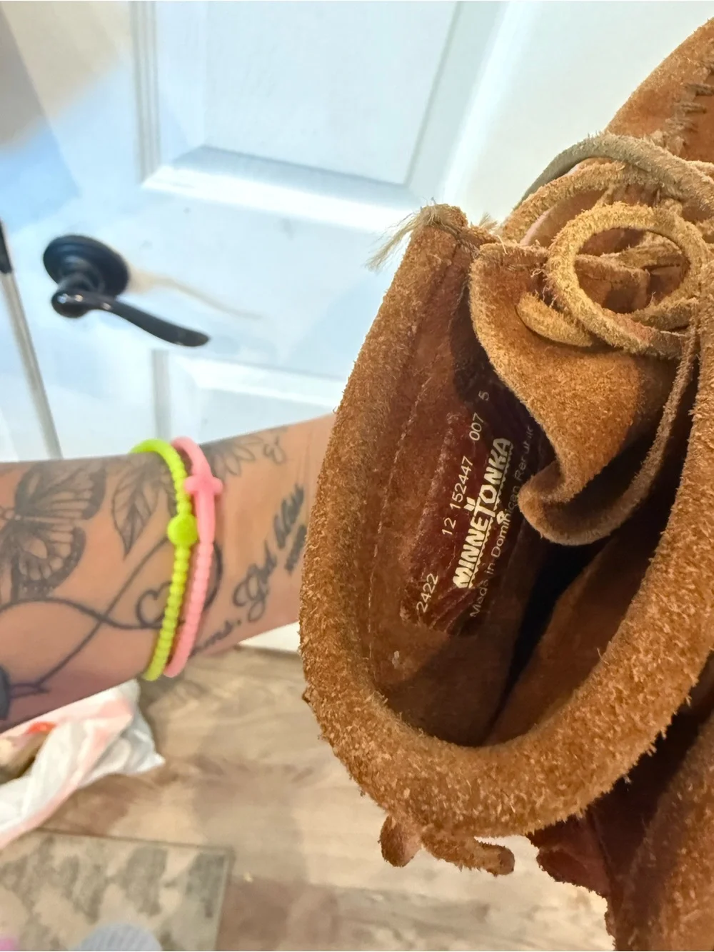 Minnetonka Kids Brown Suede Fringe Moccasins